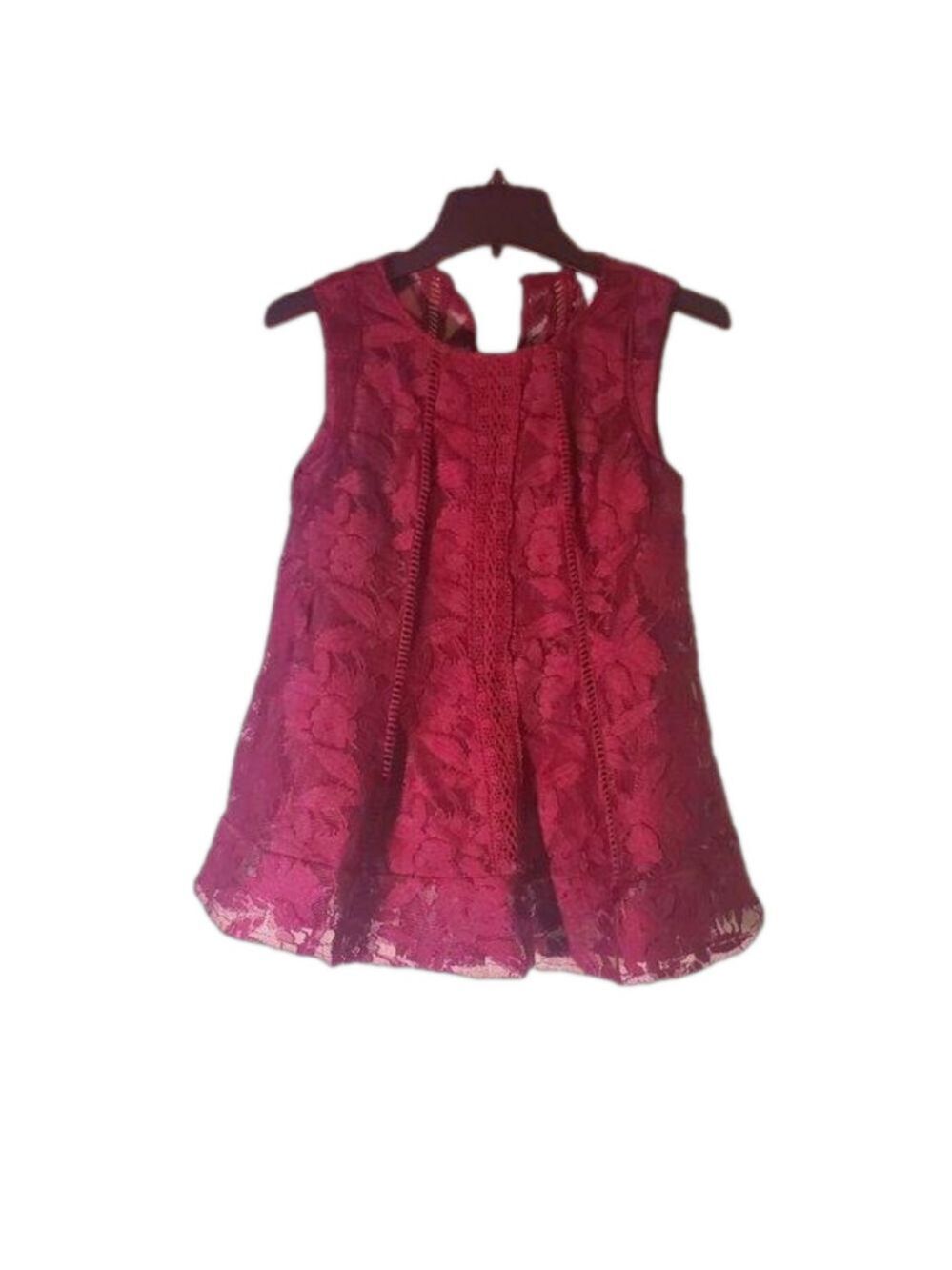 NWOT Fun Floral Burgundy Lace Swing Top by Xhilaration
